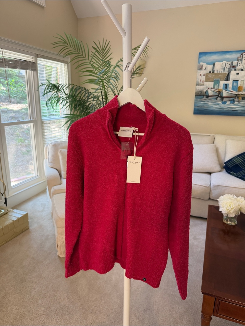 Women’s Hot Pink Zip-Front Cardigan Sweater